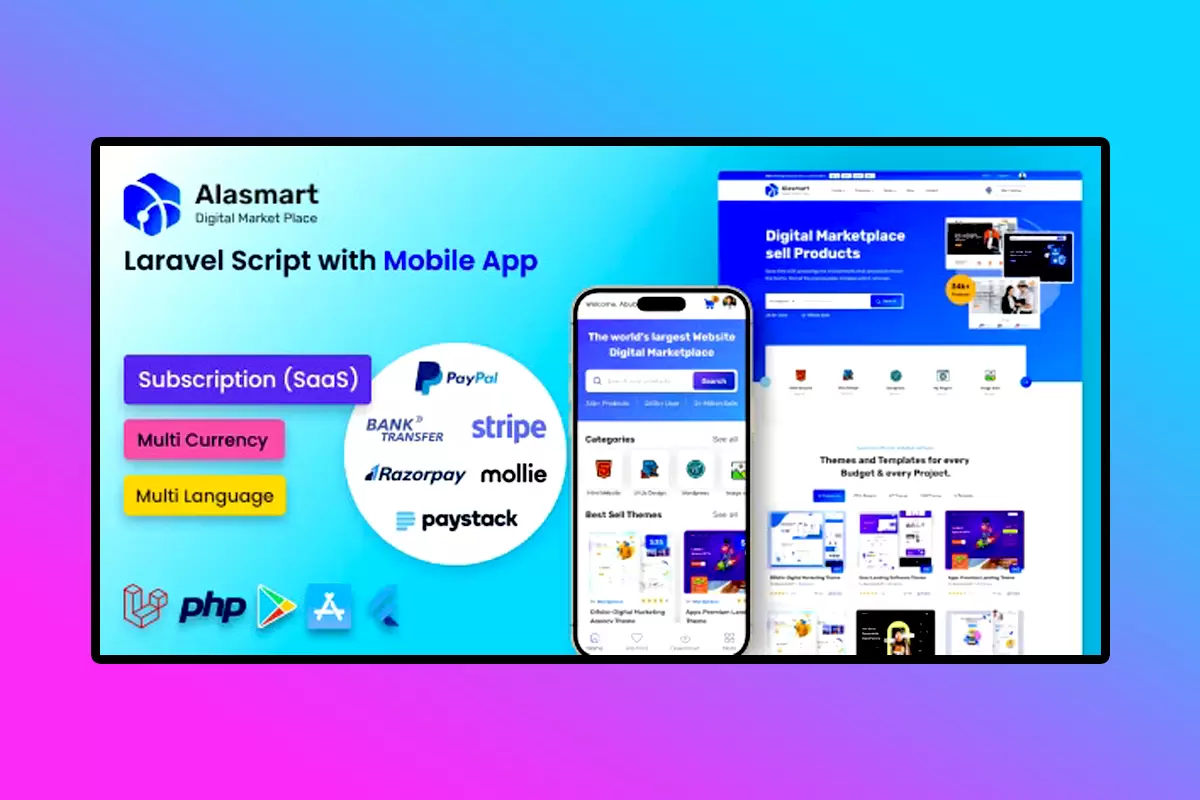 Alasmart v3.0.0 - Dijital Ürün İndirme Pazaryeri Laravel Scripti İndir